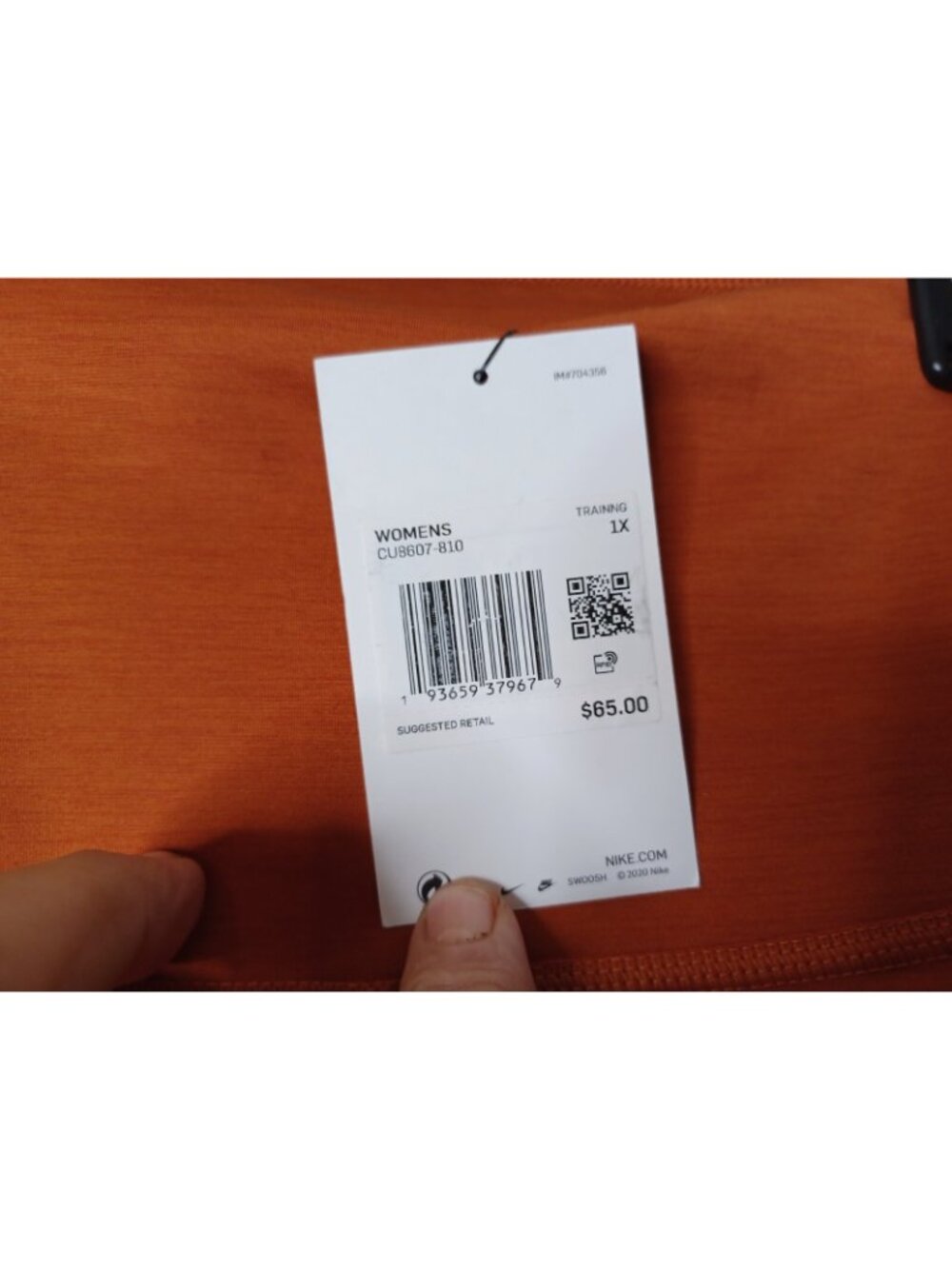 NIKE Dri Fit Orange Capri Activewear Leggings CU8607-810 Womens Plus 1X 34X25 - Picture 3 of 6